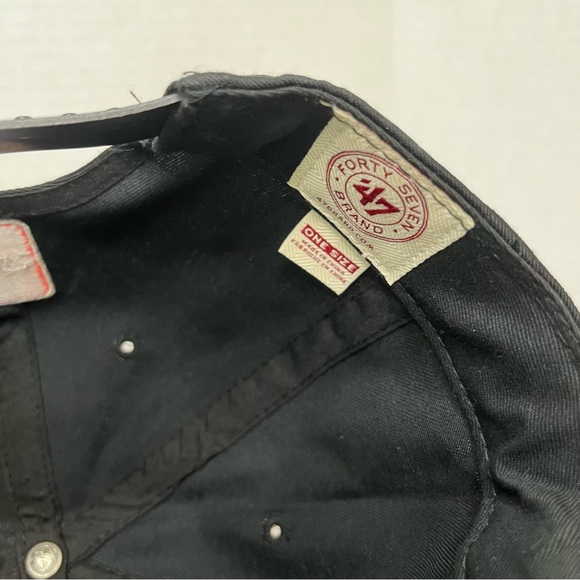 47brand Miami Heat Hardwood Classics Black Snapback Hat Adjustable Size Black OS - Picture 7 of 7